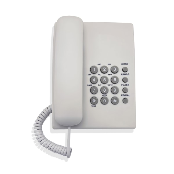 Fasta telefoner Stor knapp Fast telefon för kontorshotell hemmabadrum White