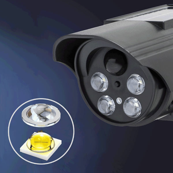 Falsk solcellsdriven säkerhetskamera, väderbeständig, realistisk CCTV-övervakningsutrustning