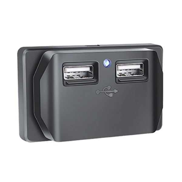 12V USB uttag Dubbel USB billaddare Uttag Power med cap, panelmonterad 2 portar 12V 24V för bilbuss ATV husbilar Blue light