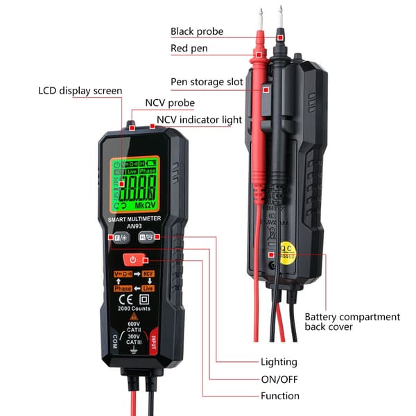 Lettlest multimeter, lite multimeter for husholdnings- og laboratorietesting