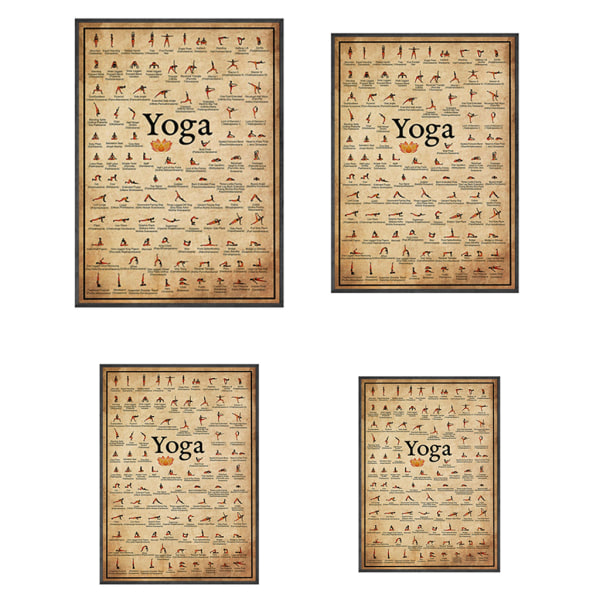 Hem Träning Gym Yoga Ashtanga diagram Pose för hälsa Affisch Väggkonst Canvasmålning Print Vardagsrum Heminredning null - 40x60cm