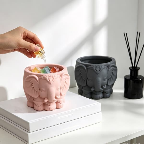 Fleksibel silikonform for kopper, elefantform, håndlagde gaver