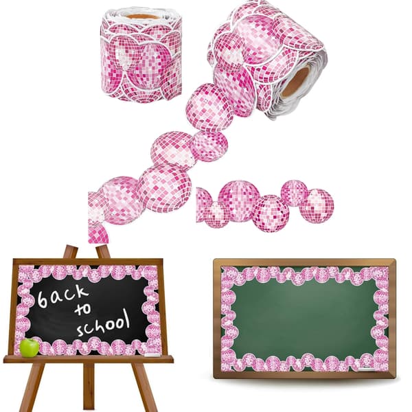 10M Rosa Discokula Anslagstavla Kantdekal för Scrapbooking Barnrum