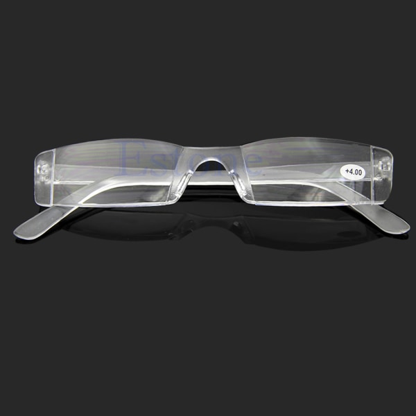 Glasögon klara båglösa läsglasögon för case Presbyopia 4,00 Dioptri