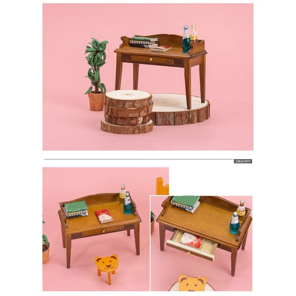 1/12 Skala Mini Skrivebord Træ Realistisk Møbelmodel Byggeprojekt