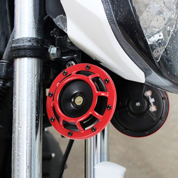 Universal Electric Air Horn Kits Loud & Clear Blast Tone-högtalare för motorcyklar Red