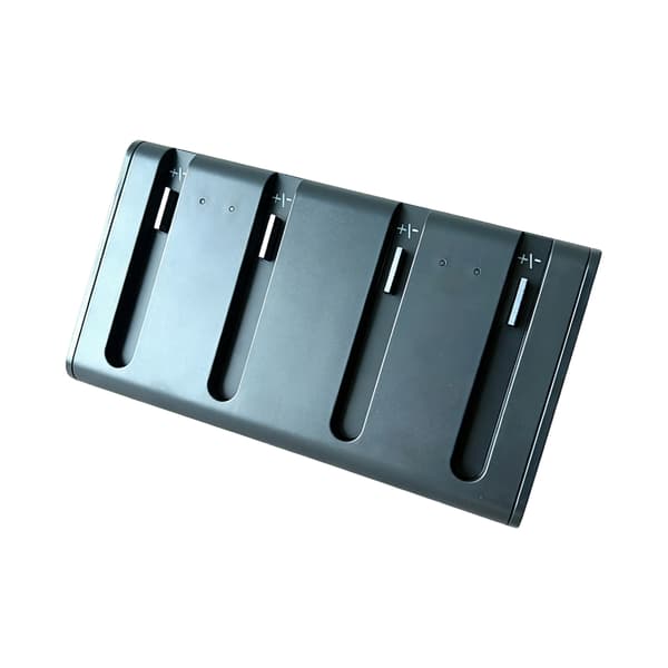 Plassbesparende ladere med solid metallbase for spillkonsoller, 2 enheter