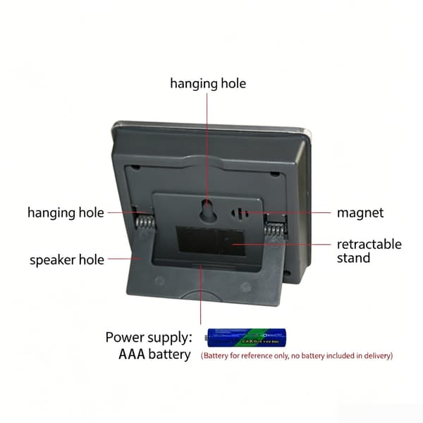 Batteridrevet LCD-timer med sklisikker base, egnet for flere aktiviteter