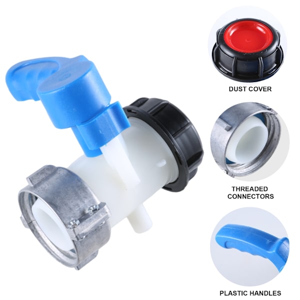 DN40 Fjärilsventiler Brytare 62mm IBC Tankar Adapter Kranrör Anslutning