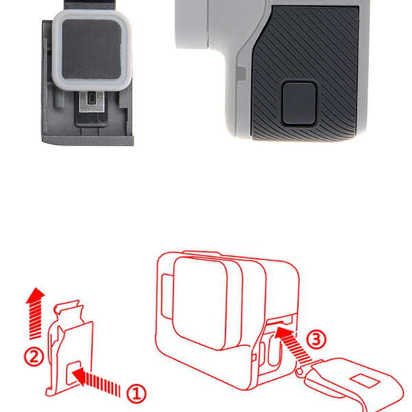 Fram-/sidodörr USB-C Micro-HDMI- cover för GoPro Hero 5/6 Reparation