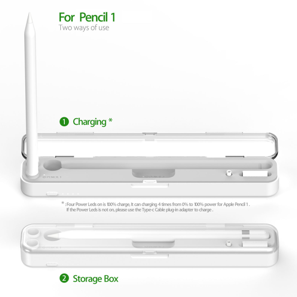 För Penna 1 2 Laddningsförvaringsbox Case med USB laddningskabel