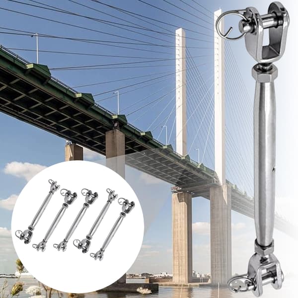 Sæt med 5 kæbestrammere i rustfrit stål til marineindustriel brug