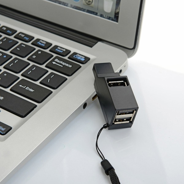 3-portar USB HUB USB3.0 Diskläsare Liten USB förlängare Perfekt för kortläsare Black