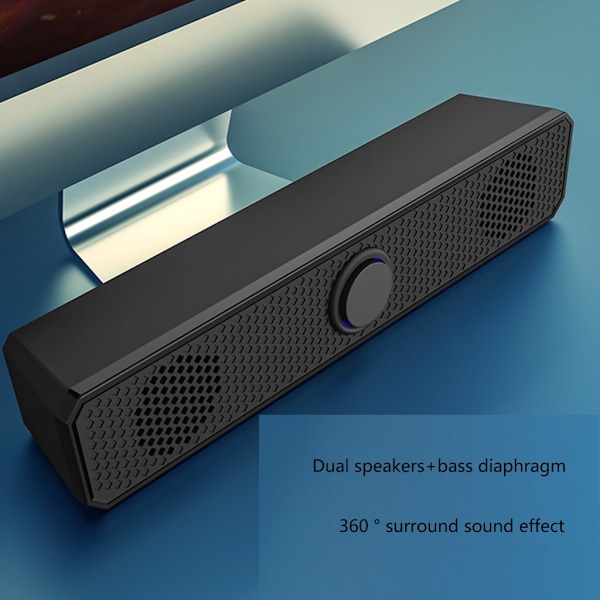 Mini Soundbar för PC Stationär Dator Bärbara Datorer Svart