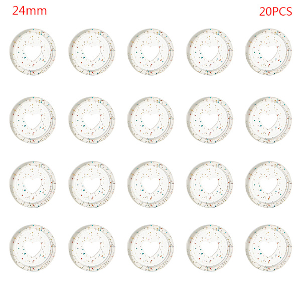 20 stk Glitter Pailletter Hjerteringe Svampehul Løse blade Notesbog Binding Plastic Disc Spænde Bøjle DIY