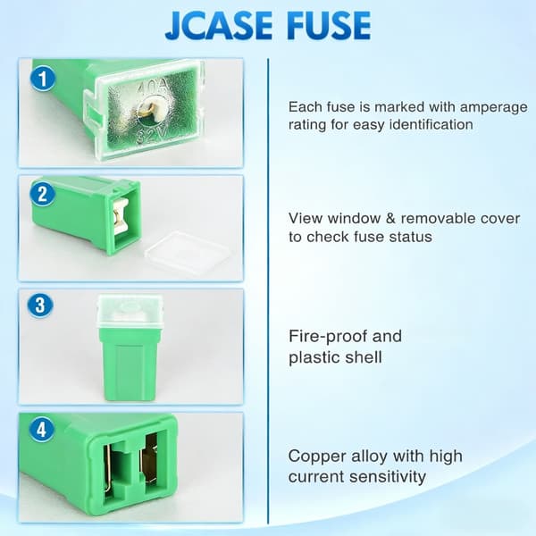 Høye Jcase-sikringer i boksform, sortiment 20A 30A 40A 50A 60A 80A