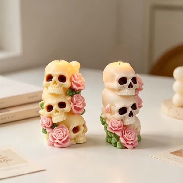 Kranieformede silikoneforme Halloween stearinlys silikoneform varmebestandig