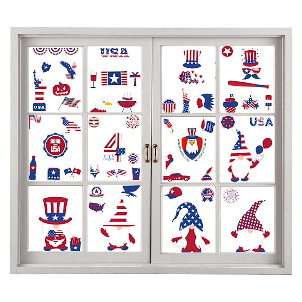 9 ark Graduation Window Clings Uafhængighedsdag Dekoration Vandtæt Dekal Set A
