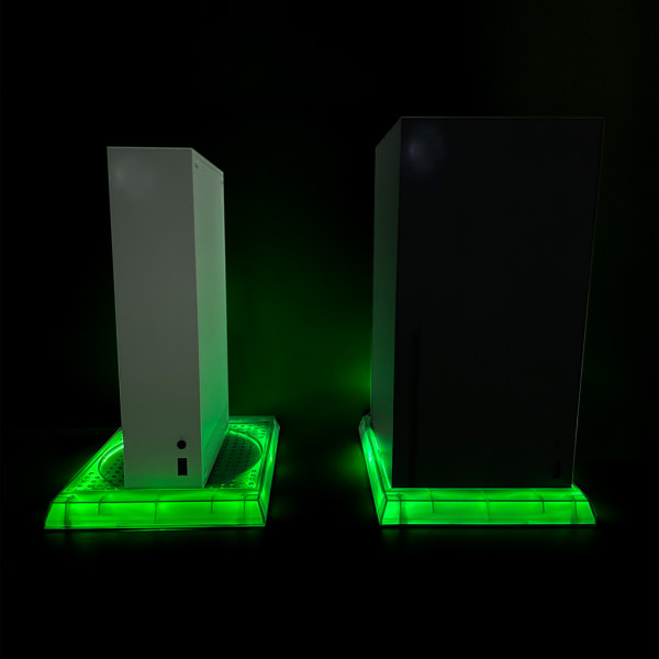 Slitstark för Xbox Series X/S Konsol Huvudram Kylare Kylning Lysande Bas Stativ Kylare Upprätt fäste Black