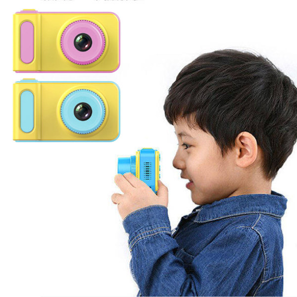 1080P minivideokamera fotografi Pedagogiska leksaker 2 tums tecknad barnkamera Blue