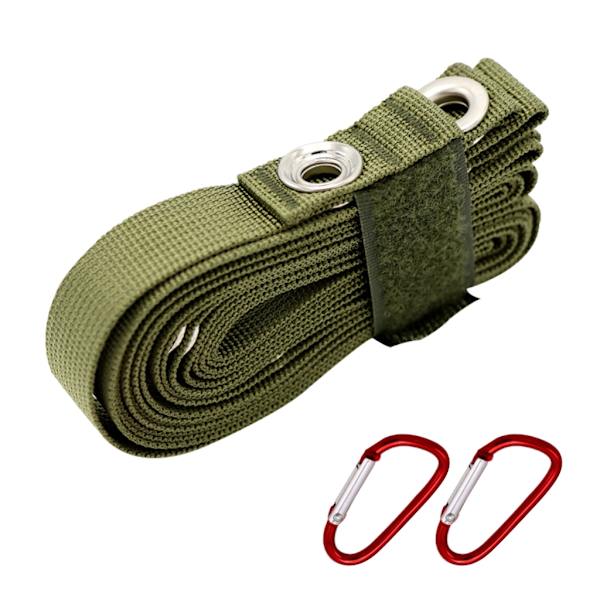 Vaatteidenkuivausnailonköysi Ulkoilmaretkeilyreppu Työkalu 2 karabiinihaalla Army Green