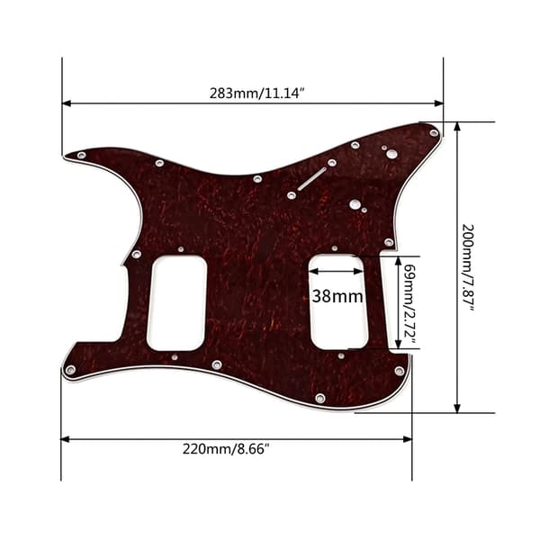 11 Huller 4-lags Guitar Bas Pickguard Ridseplade Standard