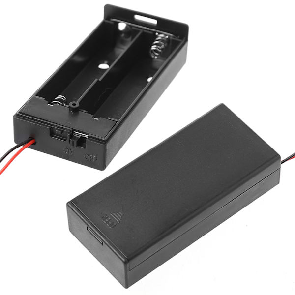 18650 3,7V Lithium Oppbevaringsboks for Case Way Batterier Klipsholder med ledning