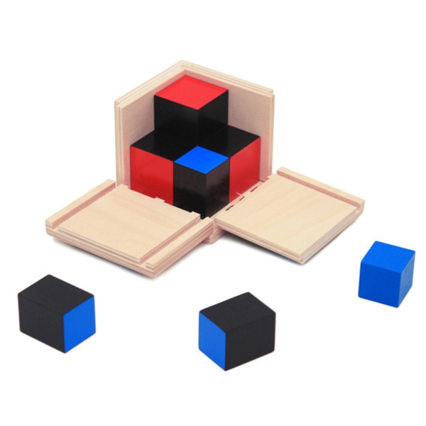 Kid Montessori Tidigt lärande Algebra Matematik Binomial Cube Set Träleksak