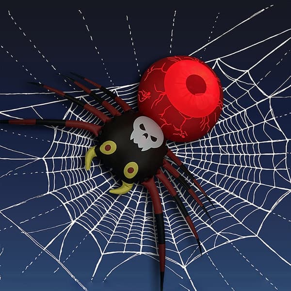 Bærbare Oppustelige Øjenæble-edderkopper Dekorationer til Halloween-natvisning