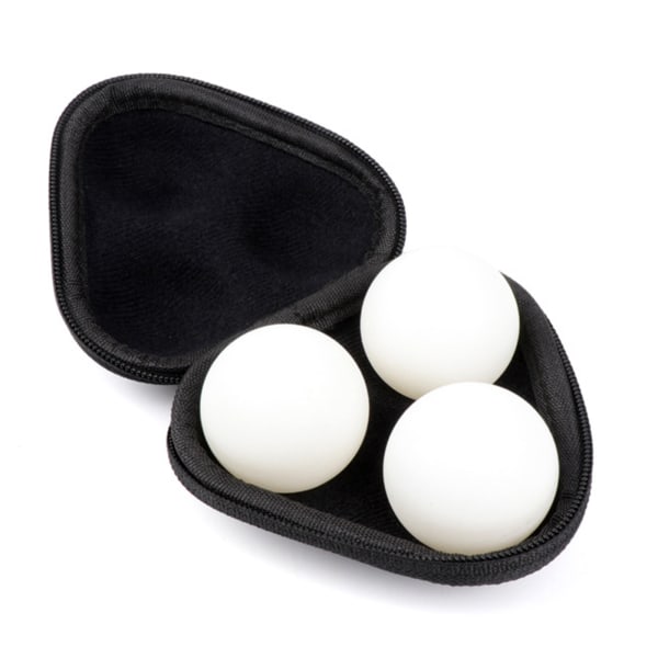 Bärbar 3 pingisbollar PU-väska Vattentät förvaringsväska för utomhusaktiviteter Black