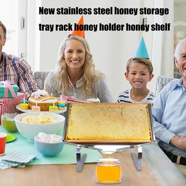 Honeycomb-stativ i rustfrit stål med justerbart ben til kommerciel visning af bistader