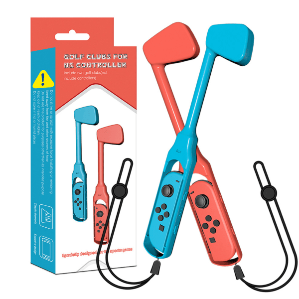 2st/ set Bärbara avtagbara klubbor för golf Super Rush Kompatibel med Switch Joypad Gaming Handgrepp Tillbehör Pink