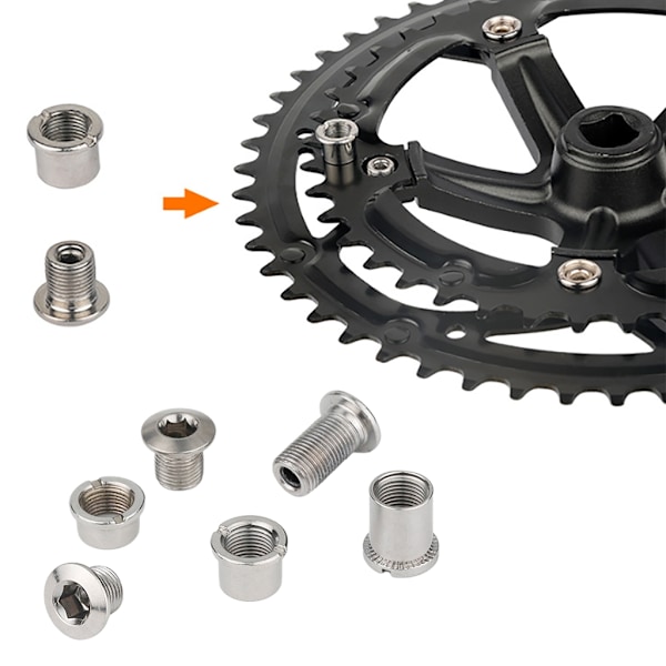 5 st Enkel Dubbel Trippel Cykel Kedjekrans Bultar Mutter med Flera Storlekar Valfritt Single disc nail