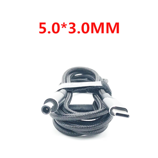 USB C/Type-C PD 5A 2,5x0,7/5,5x2,1/5,5x2,5/6,0x3,7/7,4x5,0/4,0x1,35 virtakaapelin power johto