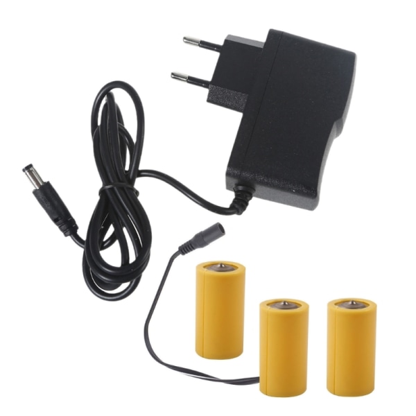 Universal 4,5V LR14 C Fake Battery EliminatorsStandard Power Supply Adapter Kit null - EU Plug
