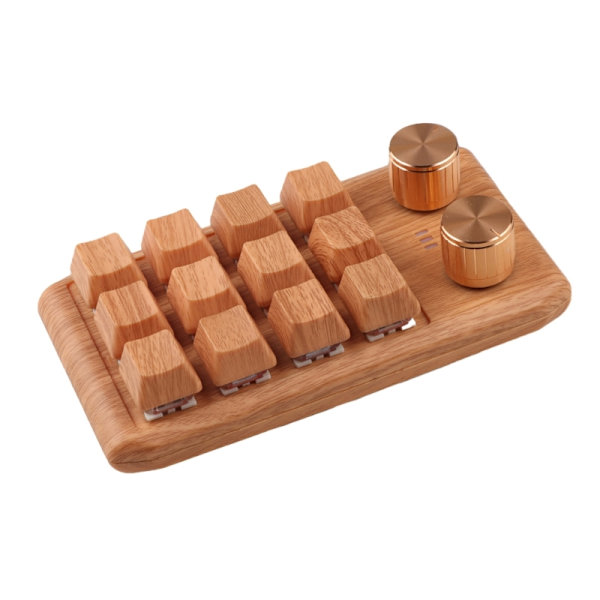 Kompakt mekaniskt speltangentbord med 12 programmerbara tangenter och justerbara rattar