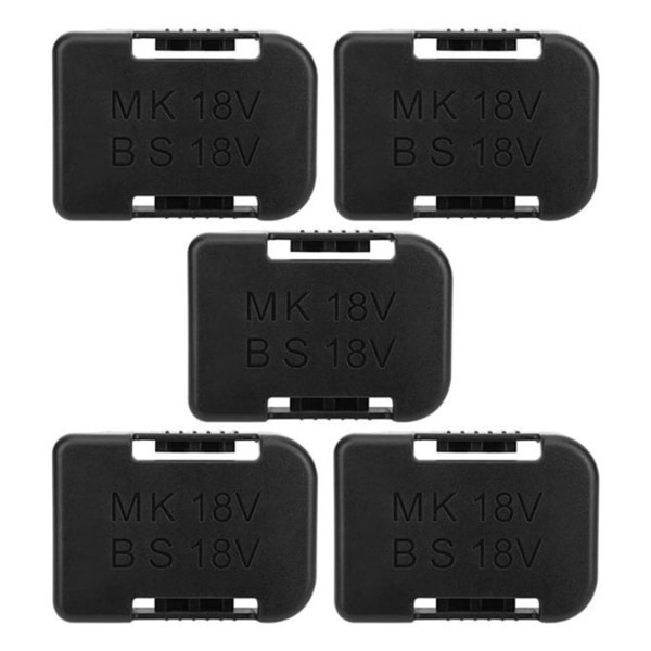 5 st batteriförvaringsställ batterihållare för case för 18V fixeringsenheter (svart, cyan) Black