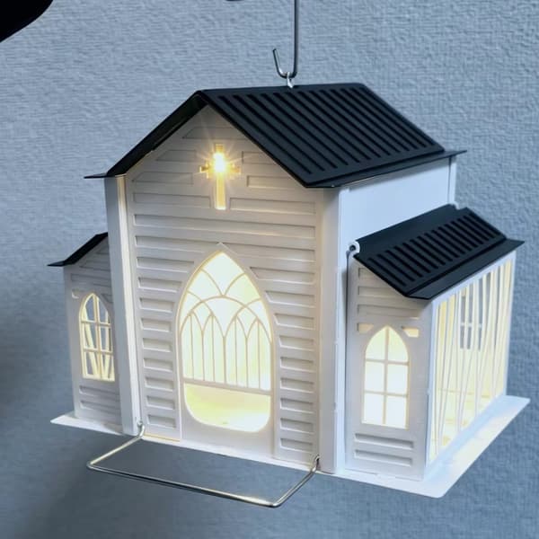 Soldrevet Katedral Fuglefoder Automatisk Lys Til natfodring