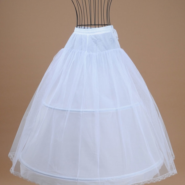 2 Hoops 1-lagers garn kjol Brud Brud Brudklänning Support Underkjol Dam Co