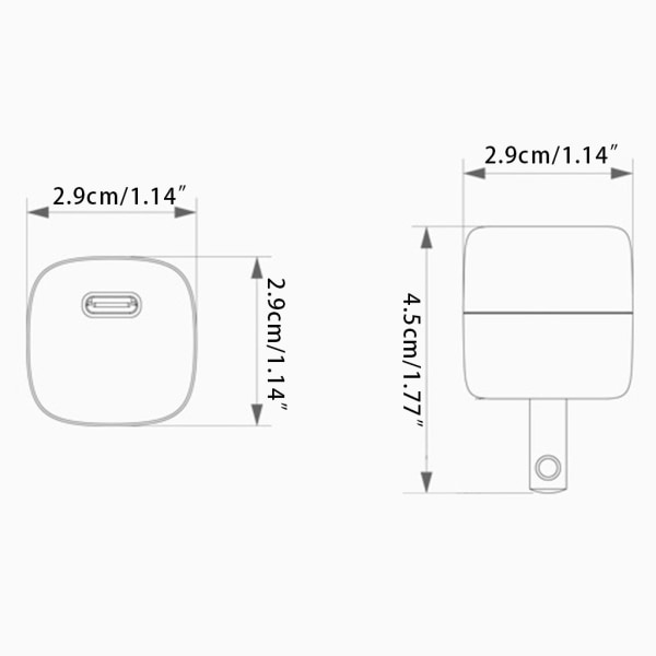 PD 20W power för strömkontakt för mobiltelefon Tablet Type-C gränssnitt Väggladdare White - US