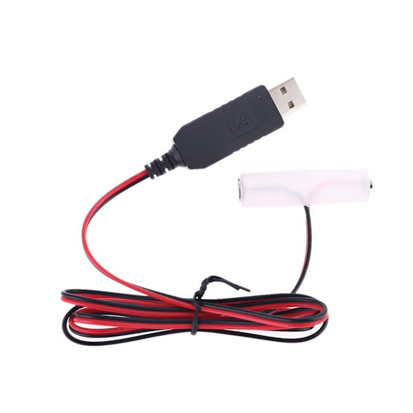 USB LR6 AA batterieliminatorkabel kan ersätta 1-4st AA-batteri för jul LED-ljus Walkie Talkie Tillbehör