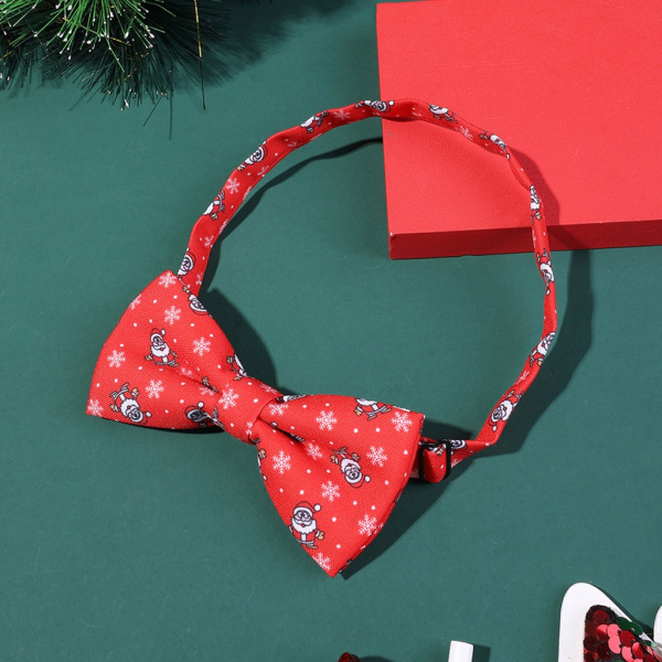 Jacquard fluga för manlig julfestival-tema slips Justerbar fluga för festevenemang män Halskläder Accessoarer Wine Red