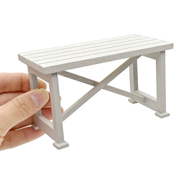 Trädgårdsbord i trä för dockhus 1/12 Skala Modellfigur för Scenarrangemang