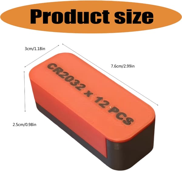 CR2032 12-slots batterikasse til opbevaring og sortering af reservebatterier