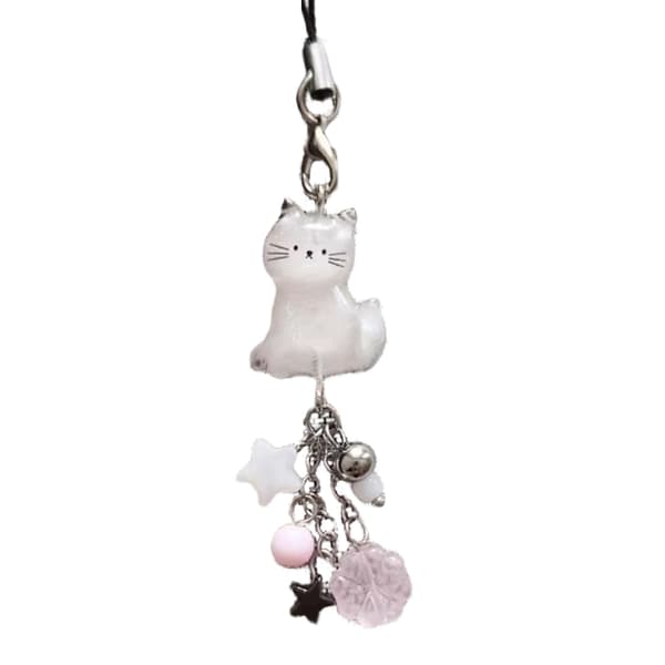 Kattnyckelring Pärldesign Lyckoamulett Bärbar För Systrar