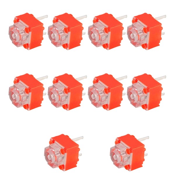 10st Square Mute-mus Mikrobrytare Knapp 2Pin Ersätt rektangulära mikrobrytare 20 miljoner knappbyte