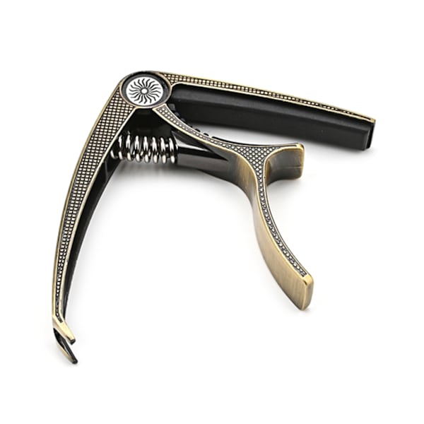 Capo for Gitar, 2 i 1 Sink-legering Tuningsklemme for Elektrisk Gitar Klemmetuner Bronze