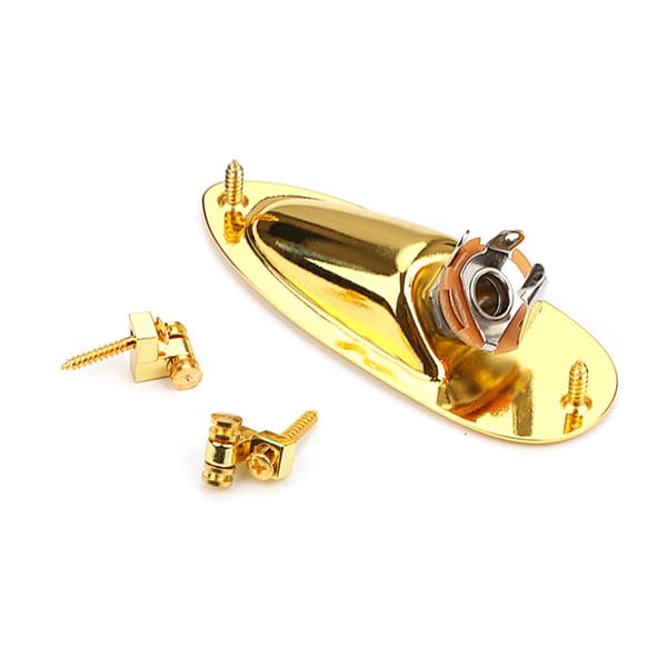 Guitar Input Jacks Socket Plate Output Loaded Boat Style med Skruer til Guitar