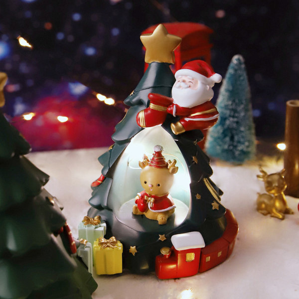 Julgransform LED-ljus med tecknad tomte Snögubbe Älgbjörn Hartsfigur Hembord Nattlampa Julprydnad null - Elder S