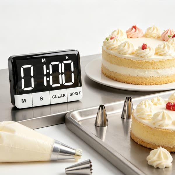 Stor LED-timer justerbar for kjøkkenbaking, lekser og kontorbruk